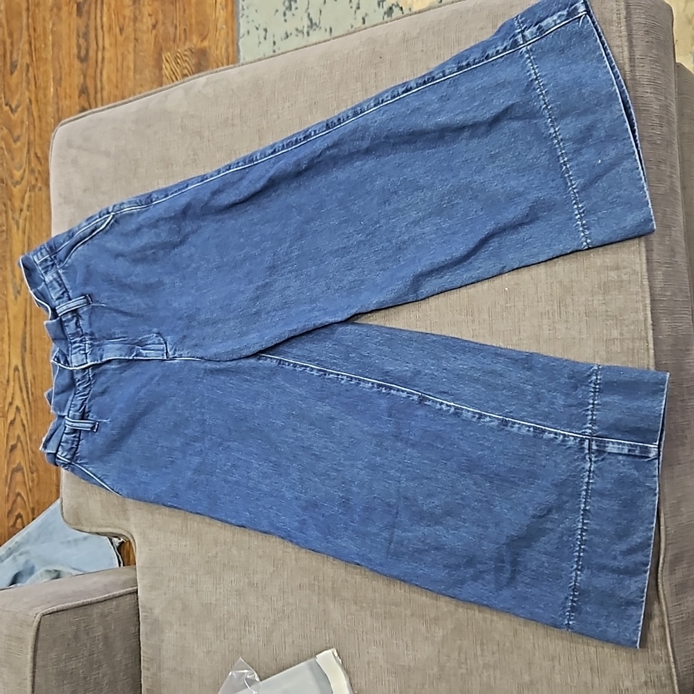 Boden Wide Leg Flare Jeans in Denim Blue